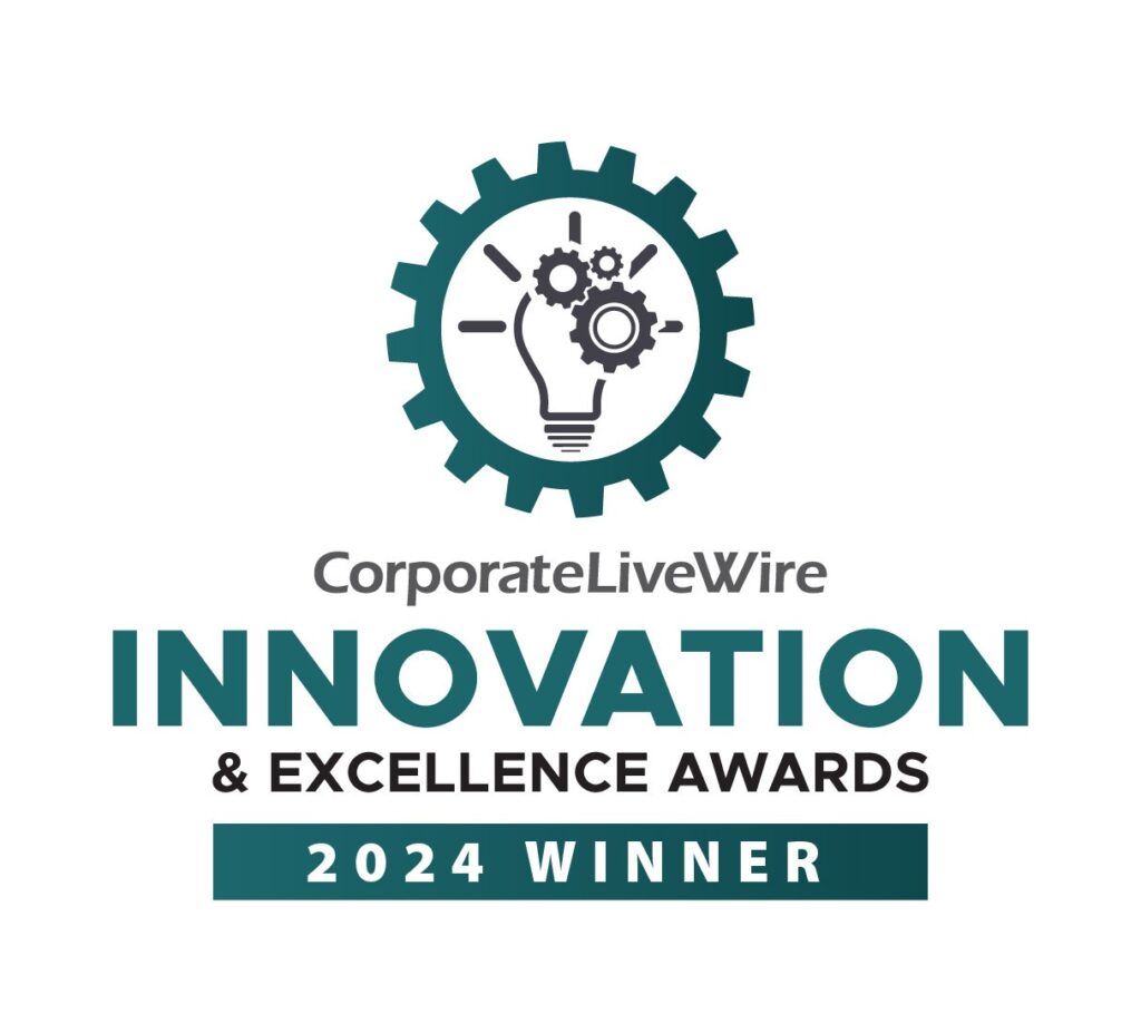 : Corporate LiveWire Innovation & Excellence Awards 2024 Winner logo, featuring a lightbulb with gears inside a cogwheel, symbolizing innovation and technological advancement.